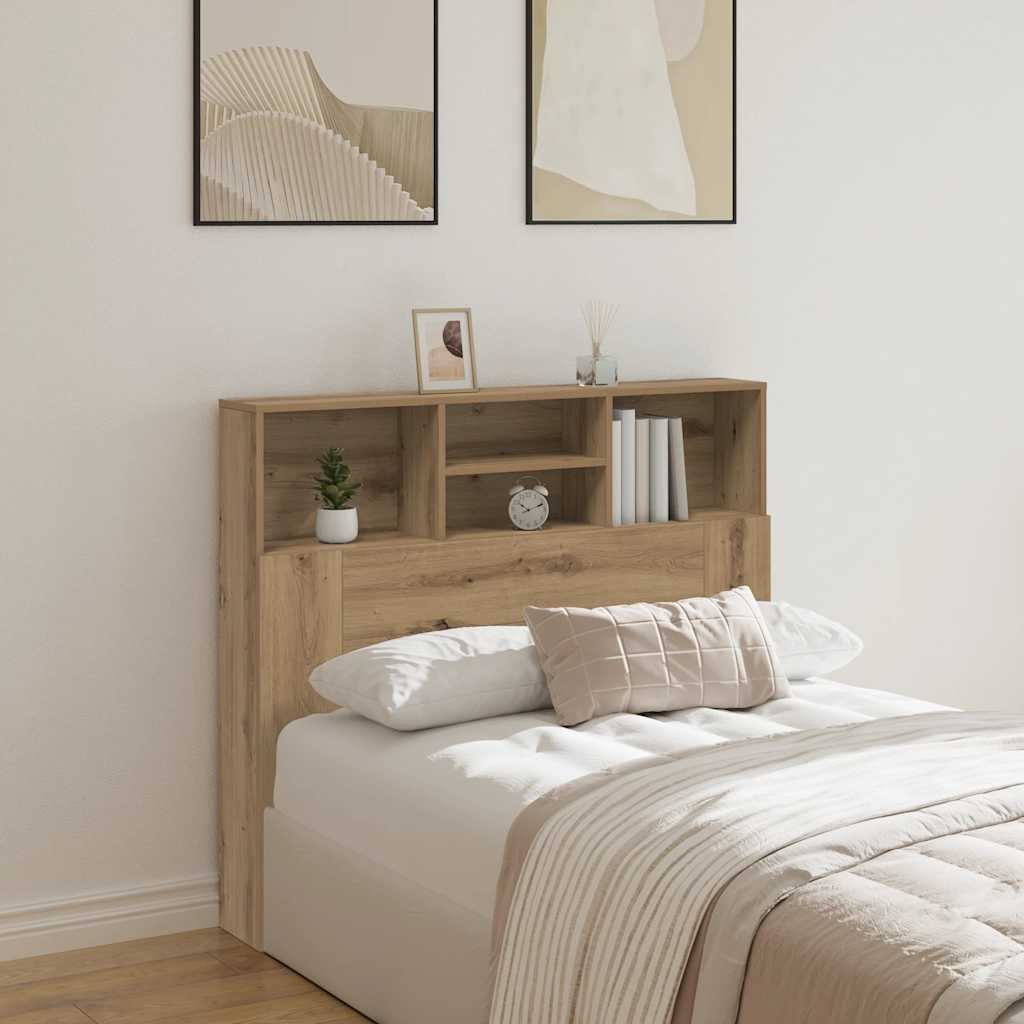 Bett-Kopfteil mit Ablagen Artisan-Eiche 120x19x103,5 cm