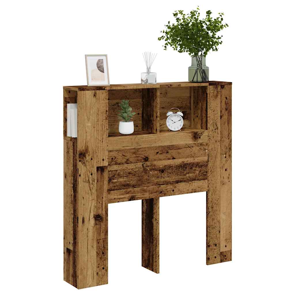 Kopfteil mit Ablagen Altholz-Optik 100x18,5x102,5cm Holzwerkstoff