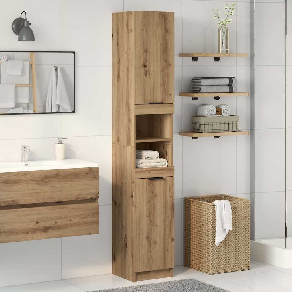 Badschrank Artisan-Eiche 32x34x188,5 cm Holzwerkstoff