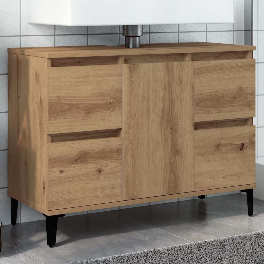Waschbeckenunterschrank Artisan-Eiche 80x33x60 cm Holzwerkstoff