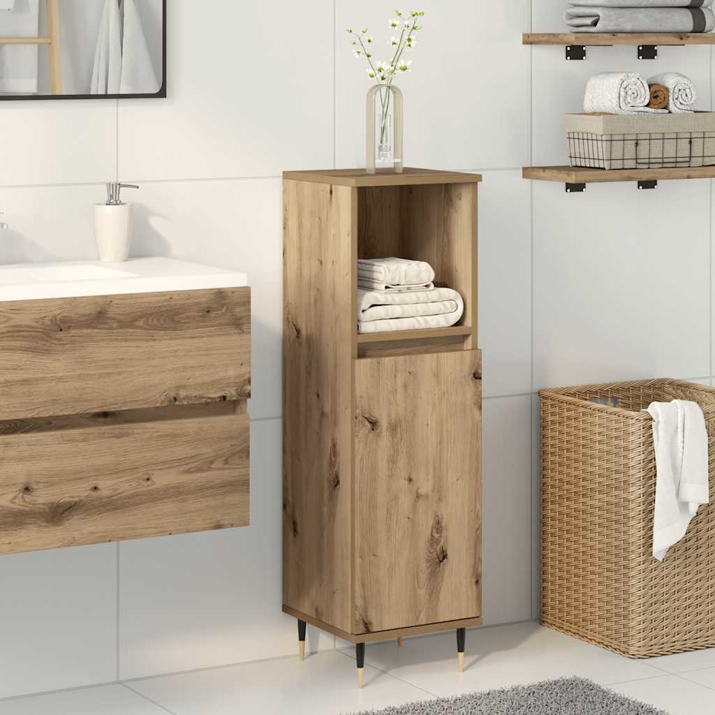 Badschrank Artisan-Eiche 30x30x100 cm Holzwerkstoff