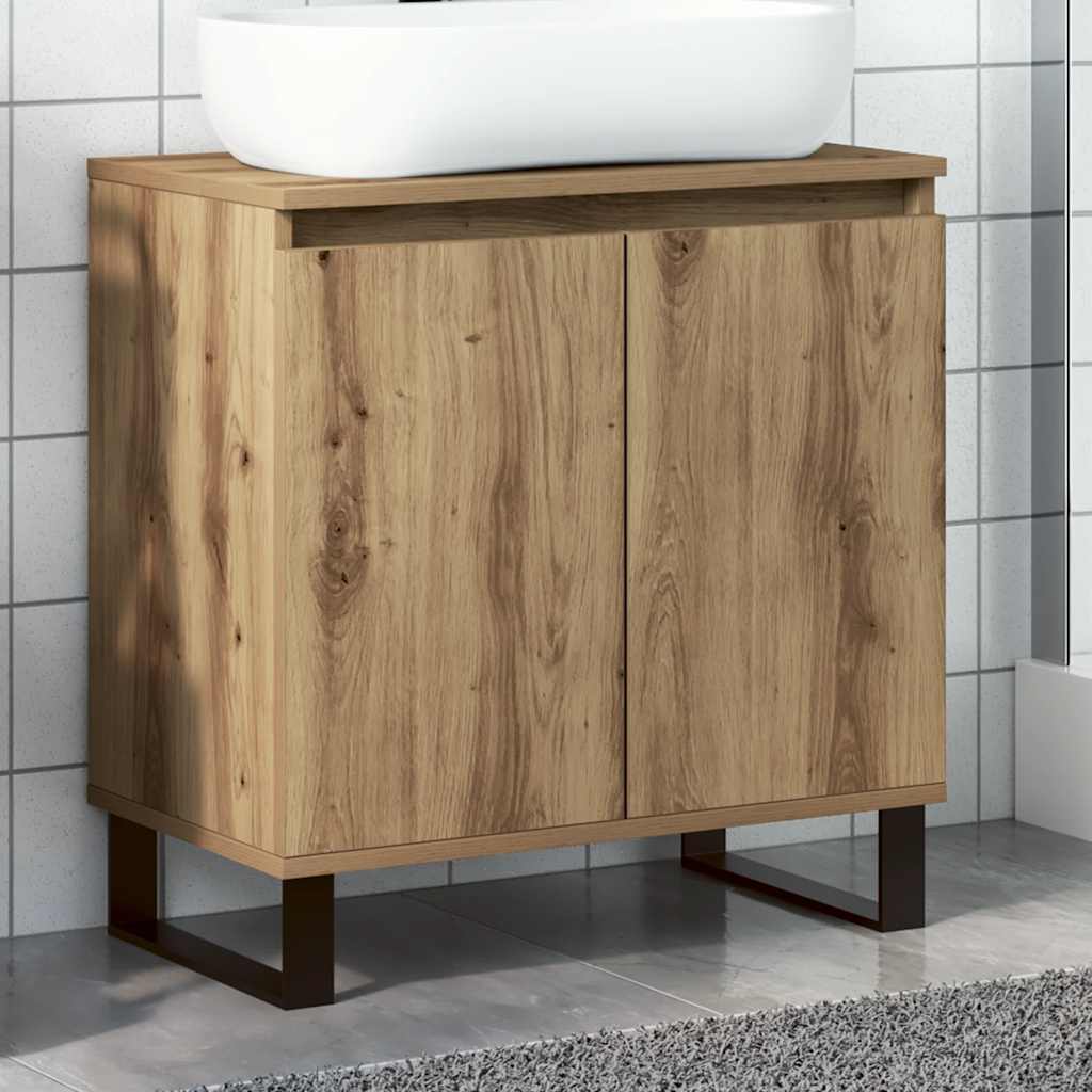 Badschrank Artisan-Eiche 58x33x60 cm Holzwerkstoff