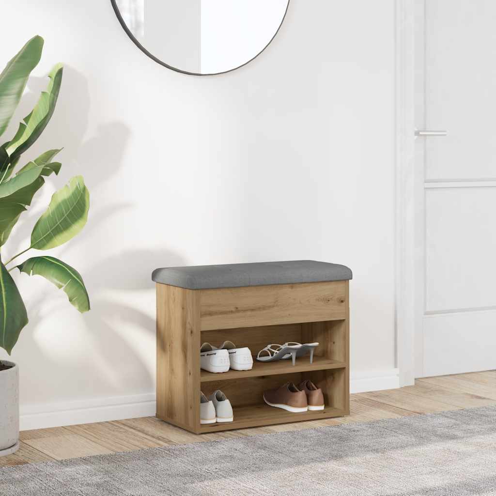 Schuhbank Artisan-Eiche 62x32x50 cm Holzwerkstoff