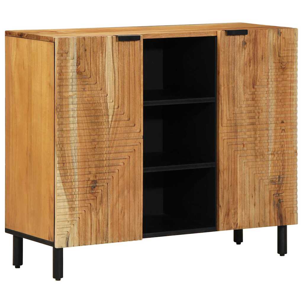 Sideboard mit Regal Braun 90 x 33 x 75 cm Massivholz Mango
