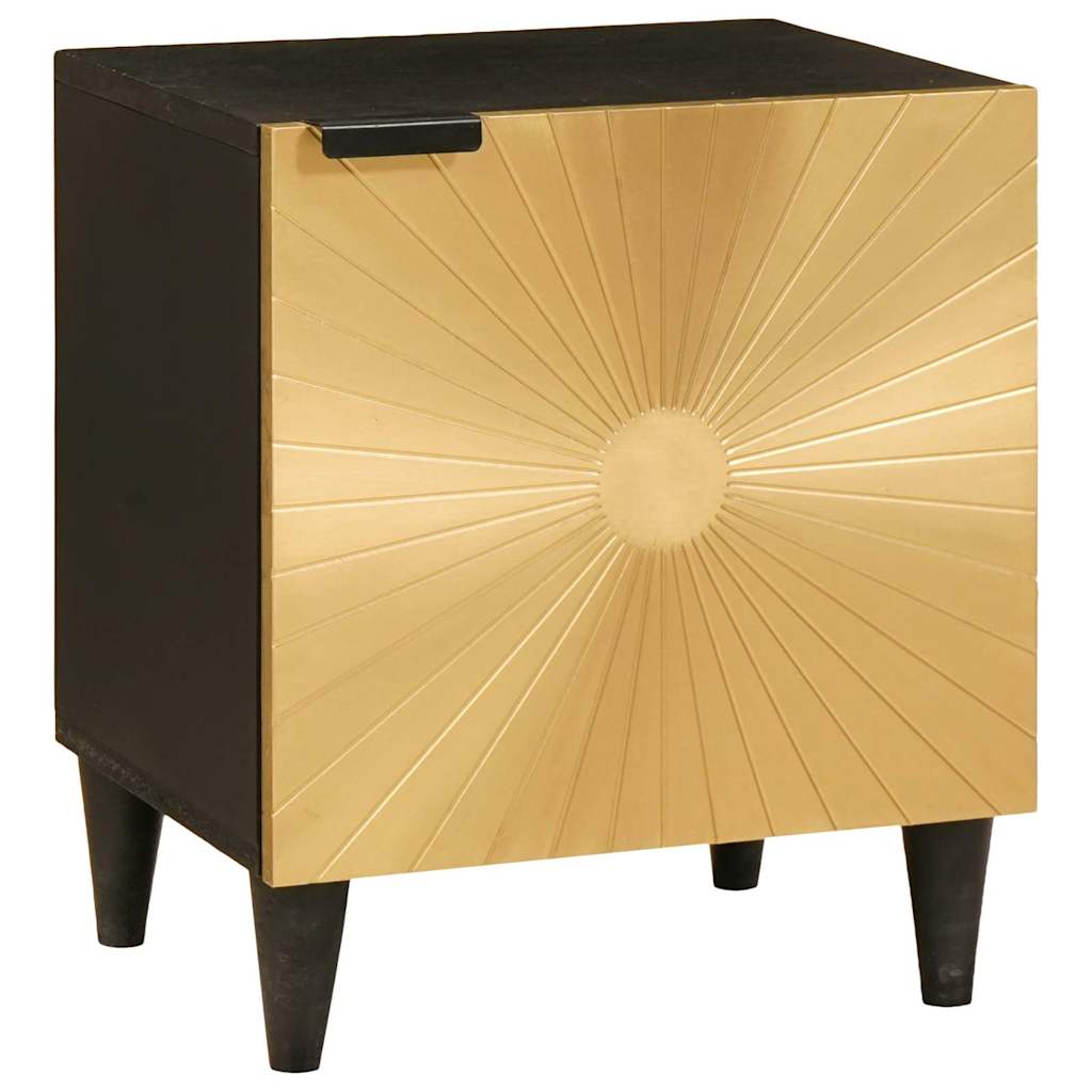 Nachttisch Schwarz und Gold 40 x 33 x 46 cm Holzwerkstoff
