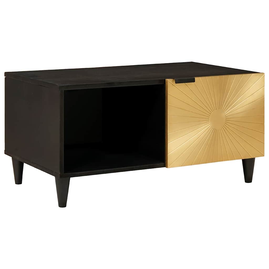 Couchtisch Schwarz und Gold 80 x 50 x 40 cm Holzwerkstoff