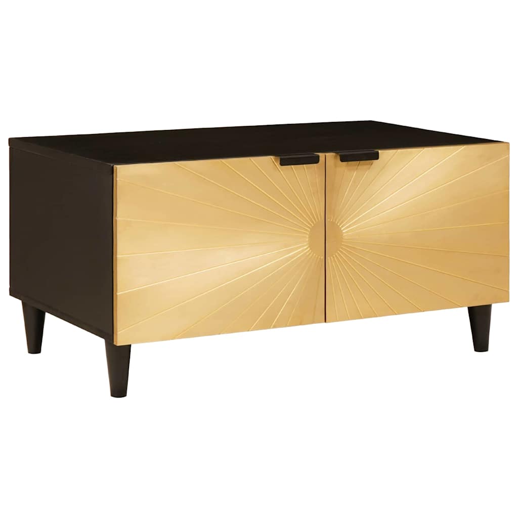 Couchtisch Schwarz und Gold 80 x 50 x 40 cm Holzwerkstoff