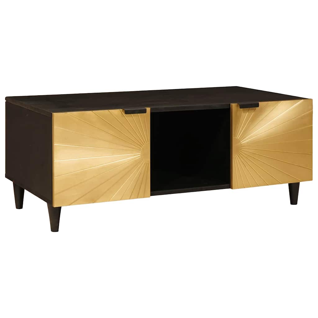 Couchtisch Schwarz und Gold 100 x 54 x 40 cm Holzwerkstoff