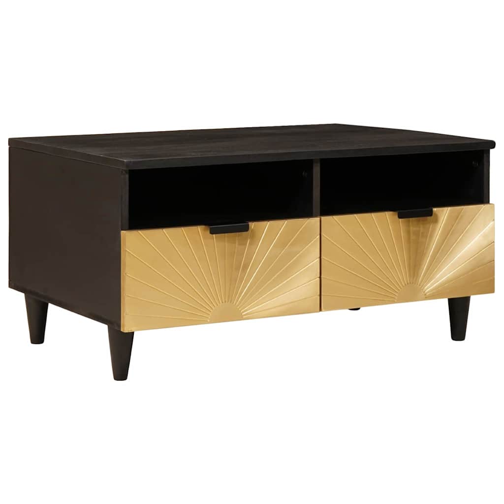 Couchtisch Schwarz und Gold 40 x 33 x 46 cm Holzwerkstoff
