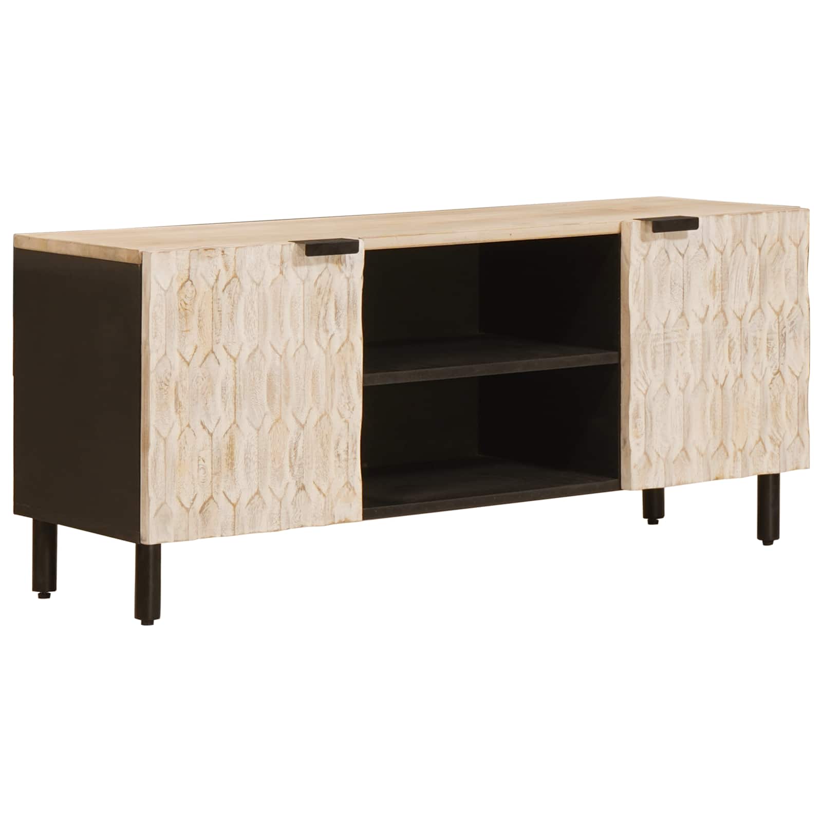 TV-Schränk Weiße gewaschene Oberfläche 105 x 33 x 46 cm