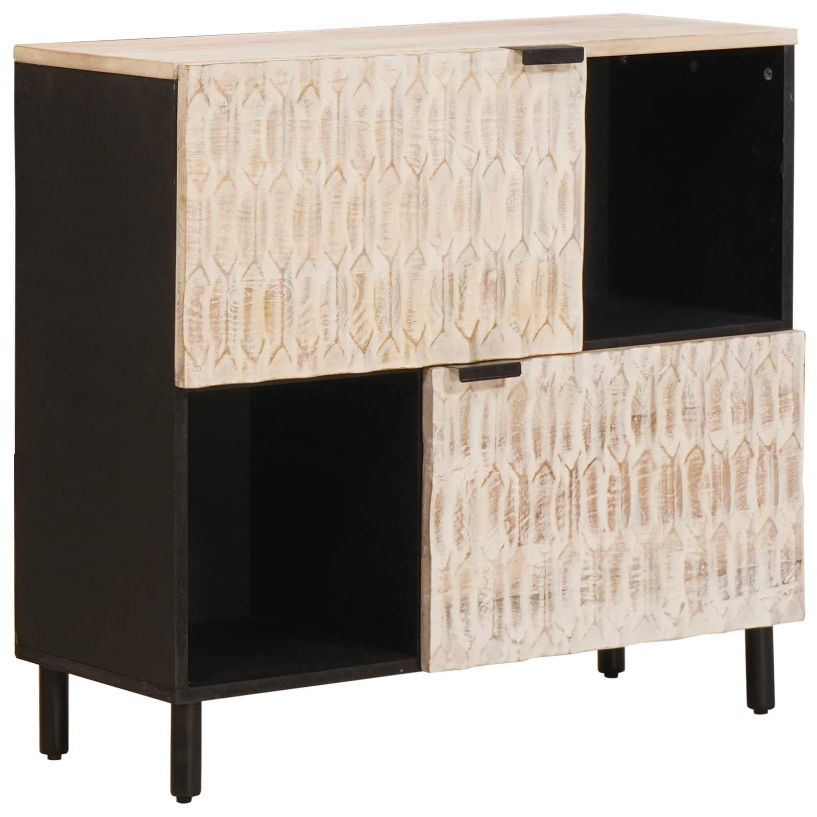 Sideboard Weiße gewaschene Oberfläche 80 x 33 x 75 cm