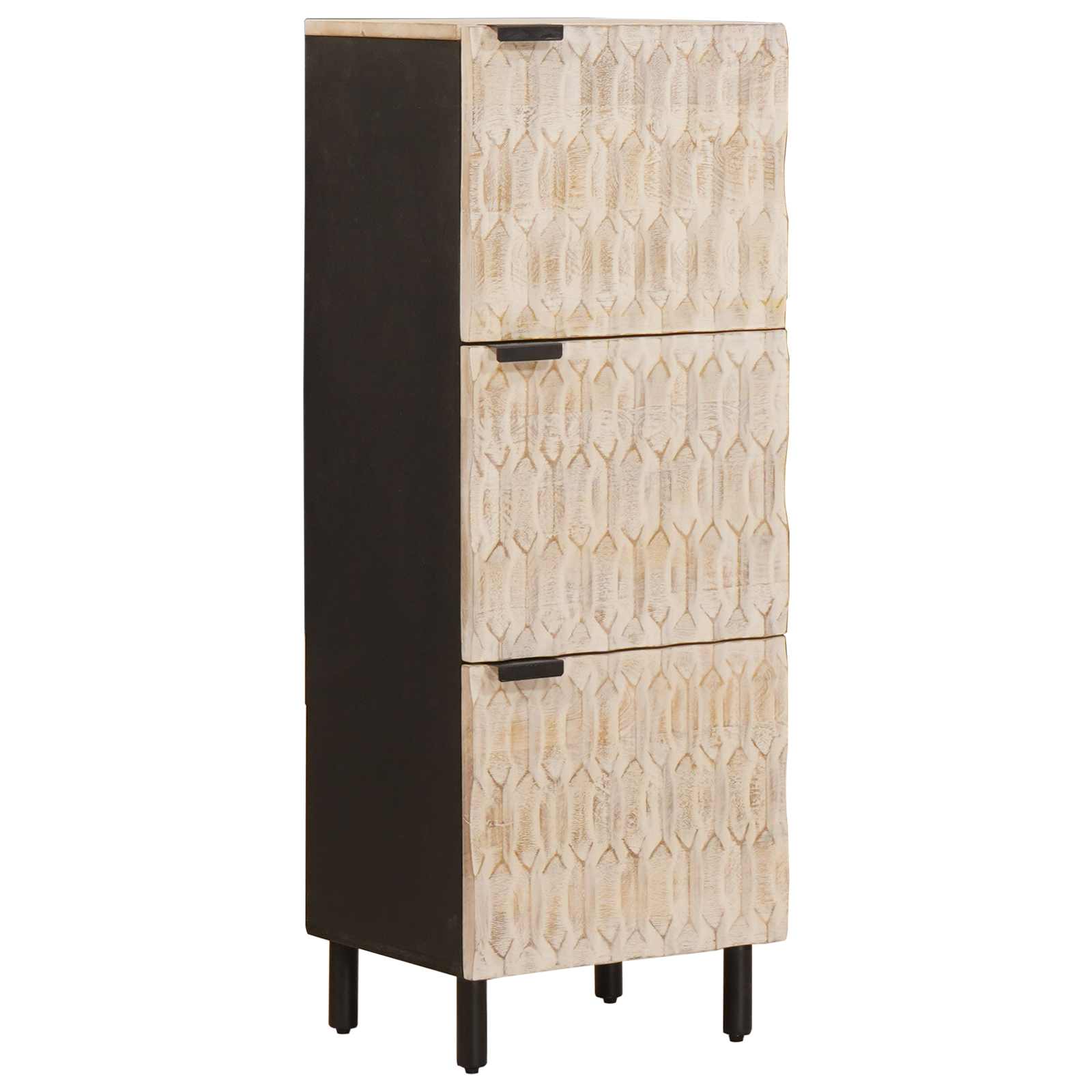 Highboard Weiße gewaschene Oberfläche 40 x 33 x 110 cm