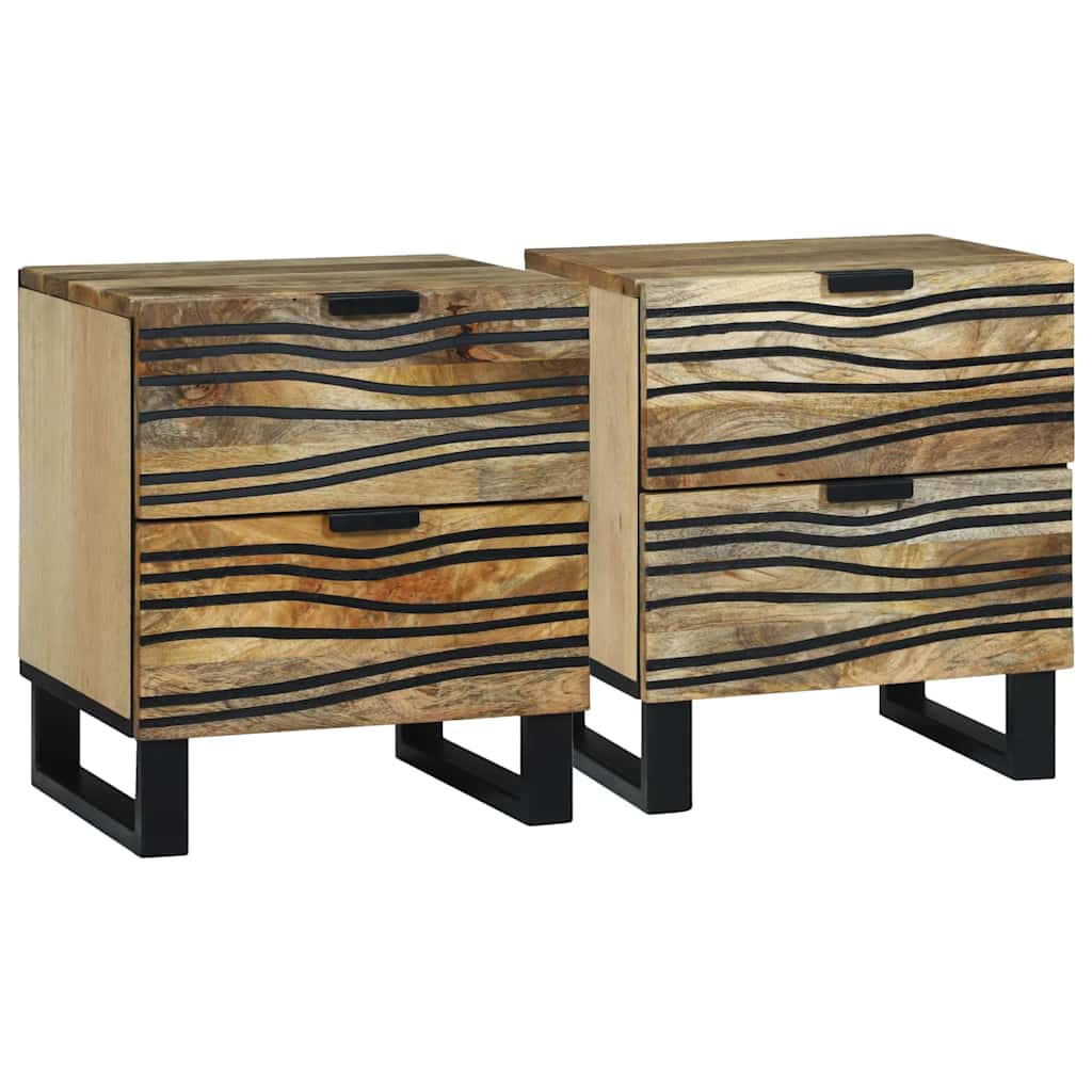 Nachttisch 2 stk. Natur 40 x 33 x 46 cm Holzwerkstoff