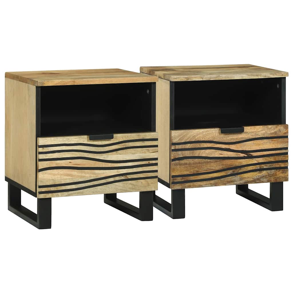 Nachttisch 2 stk. Natur 40 x 33 x 46 cm Holzwerkstoff