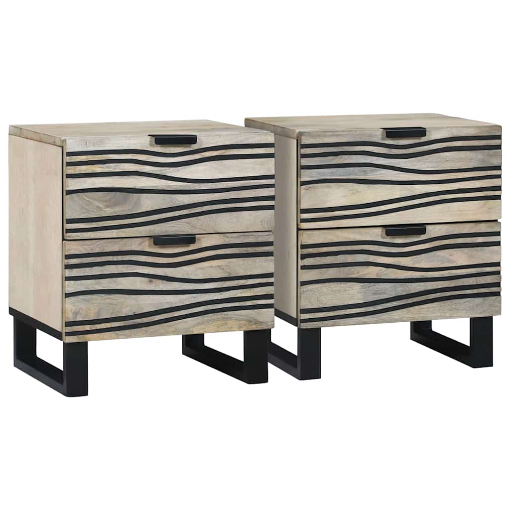 Nachttisch 2 stk. Weiß 40 x 33 x 46 cm Holzwerkstoff