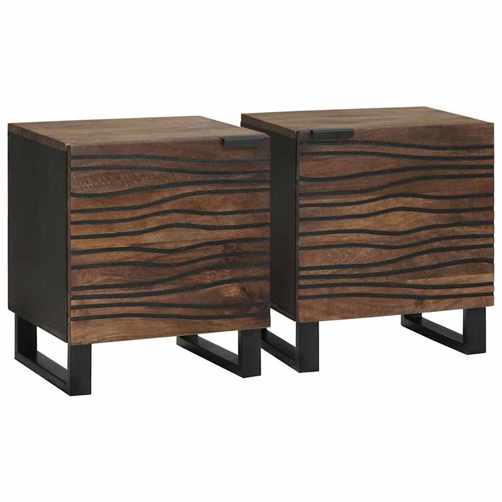 Nachttisch 2 stk. Walnuss 40 x 33 x 46 cm Holzwerkstoff