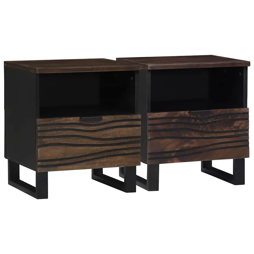 Nachttisch 2 stk. Walnuss 40 x 33 x 46 cm Holzwerkstoff