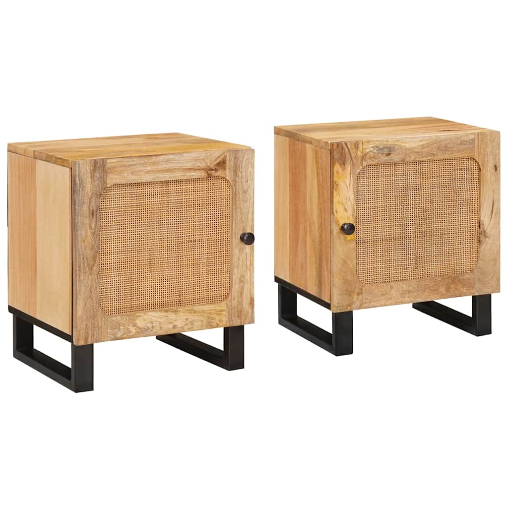 Nachttisch 2 Stk. Natur 40 x 33 x 46 cm