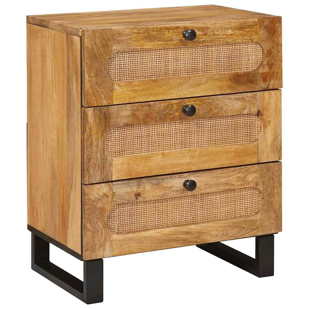 Nachttisch Natur 50 x 33 x 62 cm Massivholz Mango