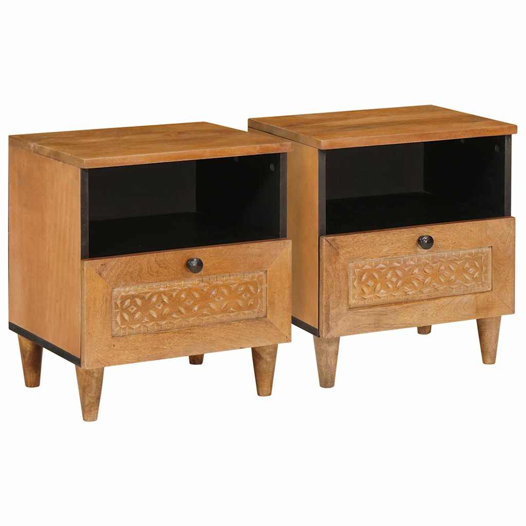 Nachttisch 2 Stk. Hellbraun 40 x 33 x 46 cm Holzwerkstoff