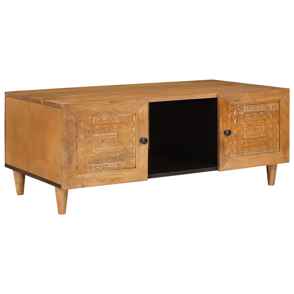 Couchtisch Hellbraun 100 x 54 x 40 cm Massivholz Mango