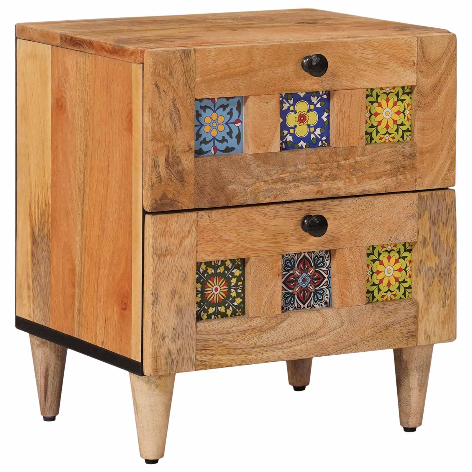 Nachttisch Natur 40 x 33 x 46 cm Massivholz Mango