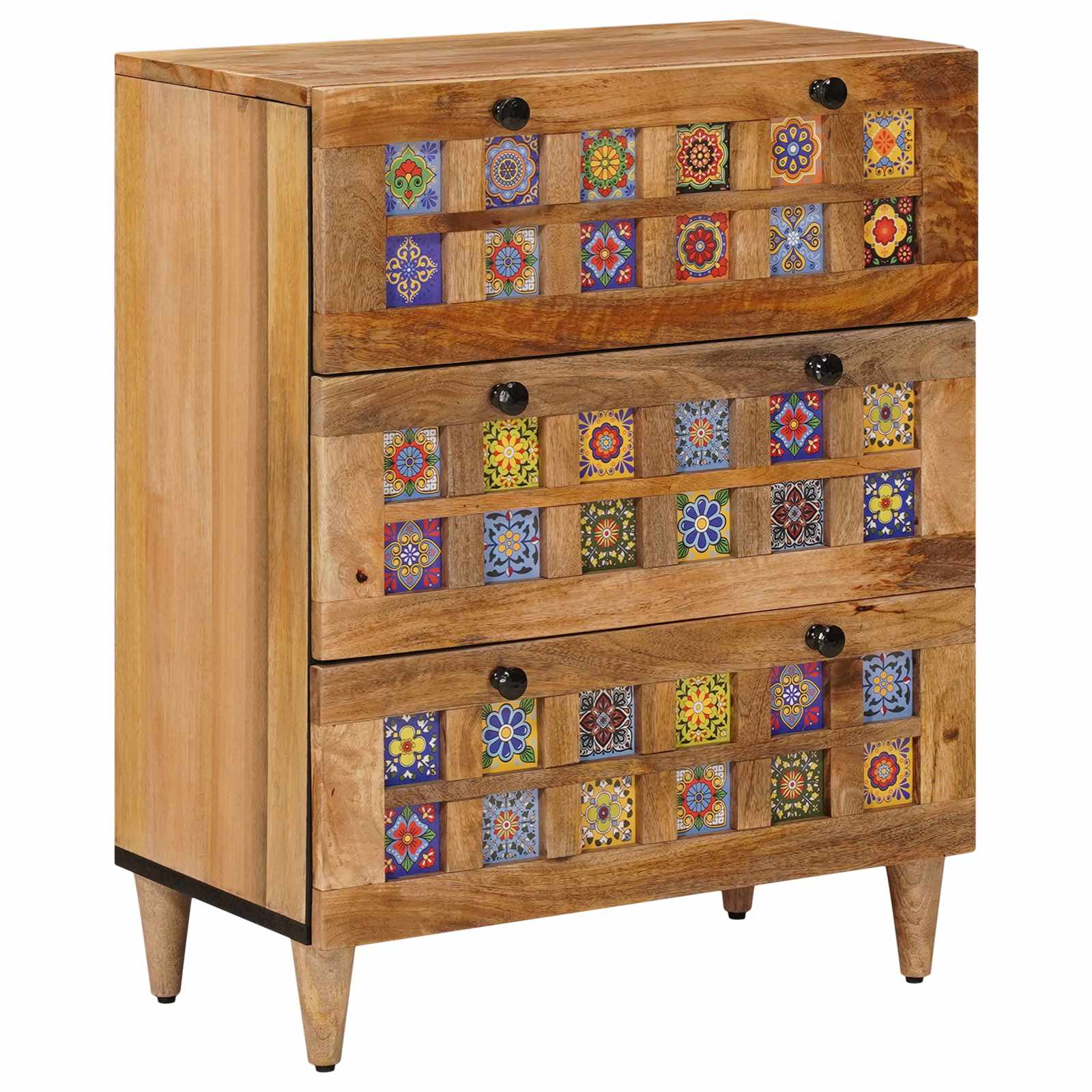 Sideboard 60 x 33 x 75 cm Massivholz Mango Natur