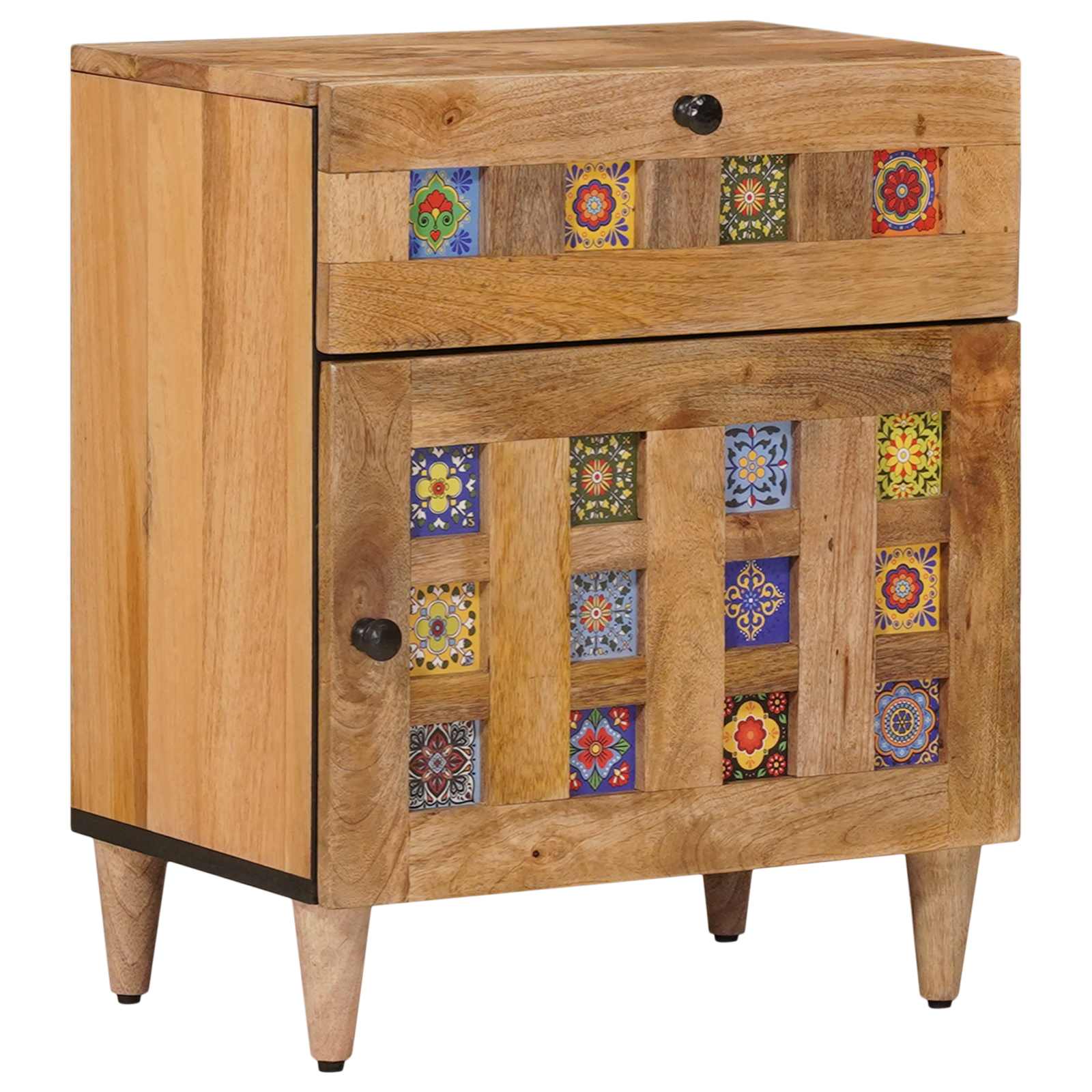 Nachttisch Natur 50 x 33 x 60 cm Massivholz Mango