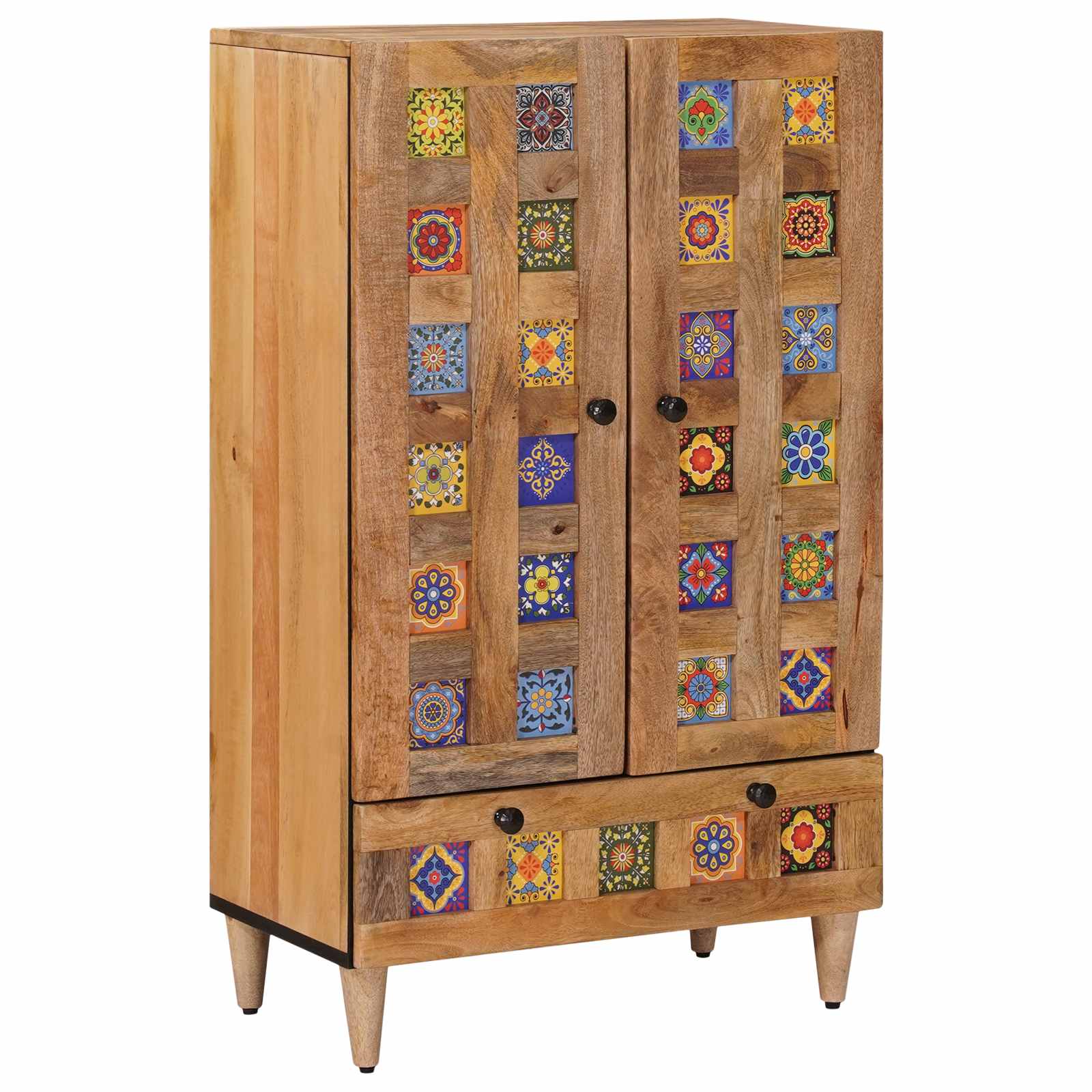 Highboard Natur 60 x 33,5 x 100 cm Massivholz Mango