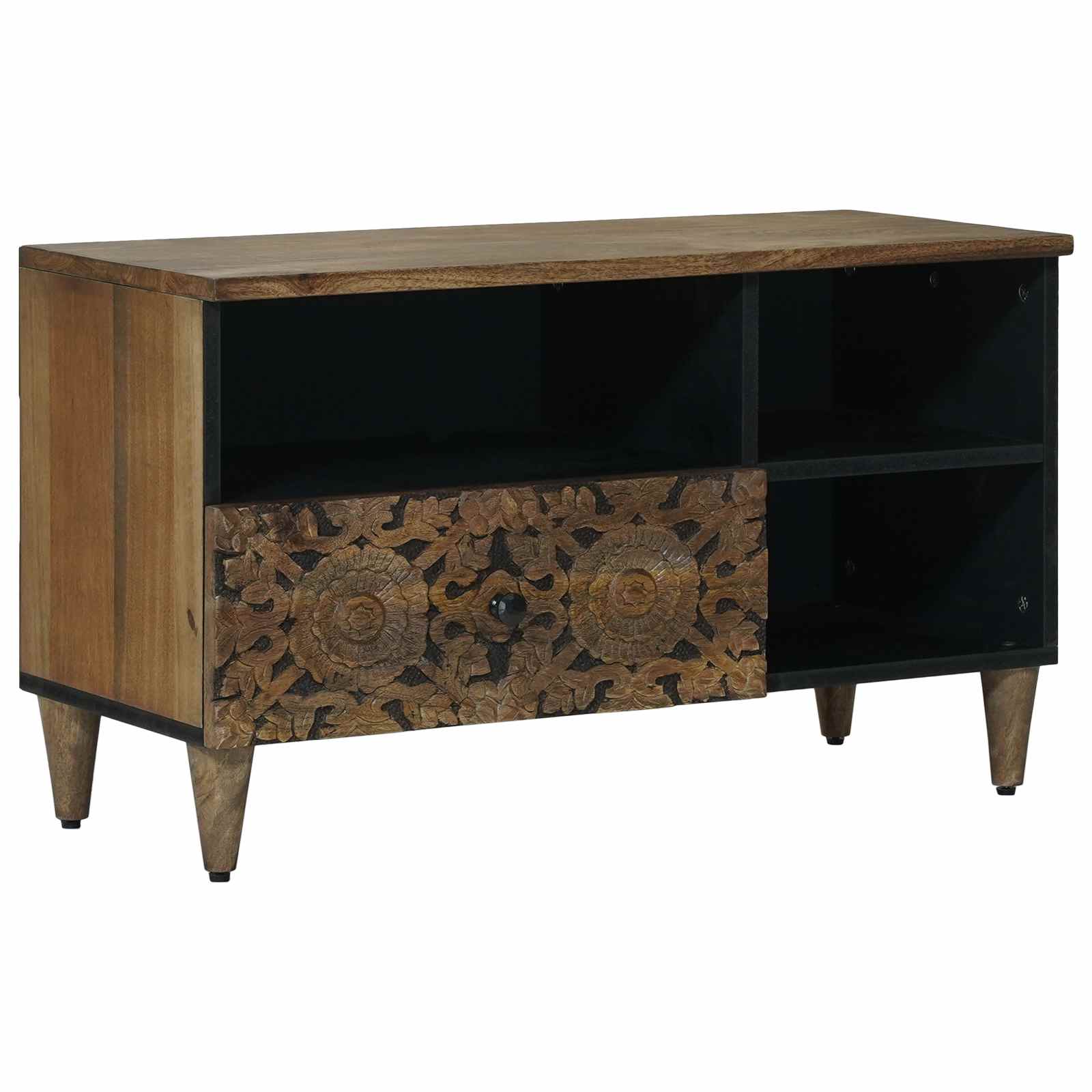 TV-Schränk Braun 80 x 33,5 x 46 cm Massivholz Mango