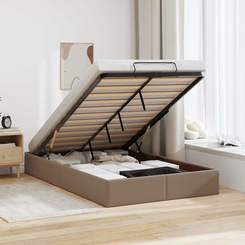 Ottoman-Bett ohne Matratze Cappucino 120x200cm Kunstleder