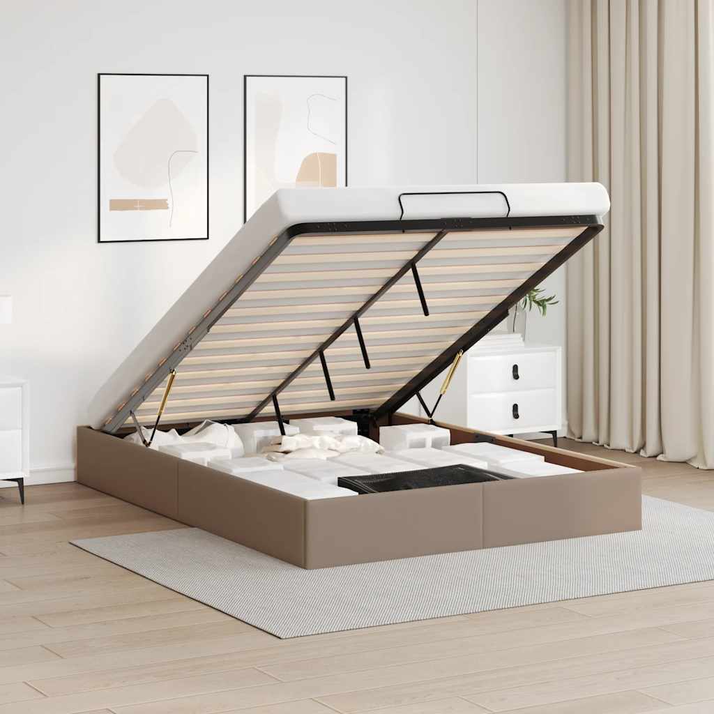 Ottoman-Bett ohne Matratze Cappucino 140x190cm Kunstleder