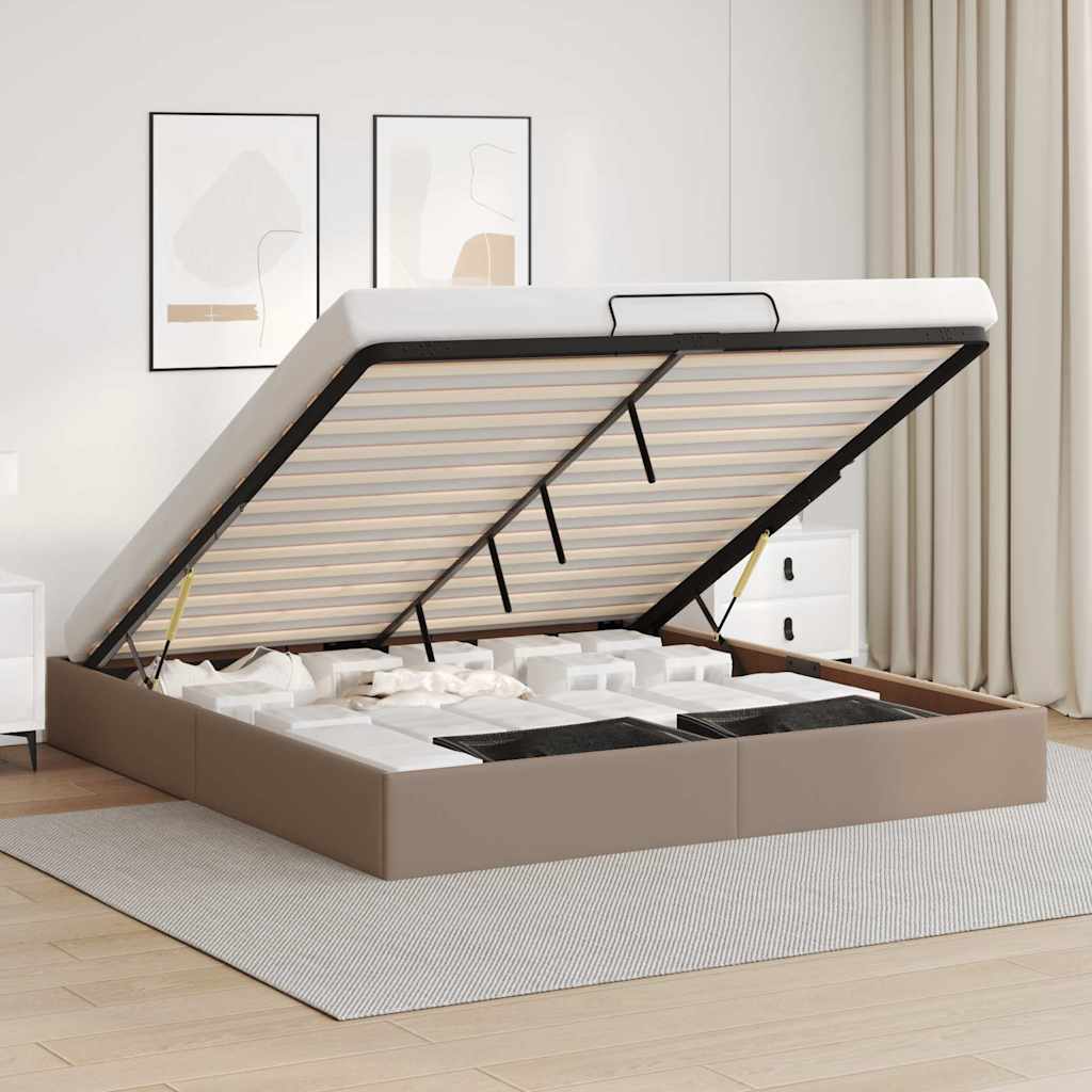 Ottoman-Bett ohne Matratze Cappucino 200x200 cm Kunstleder
