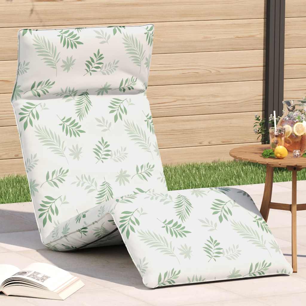 Sonnenliege Klappbar Blattmuster 175x54x8,5 cm Oxford-Gewebe