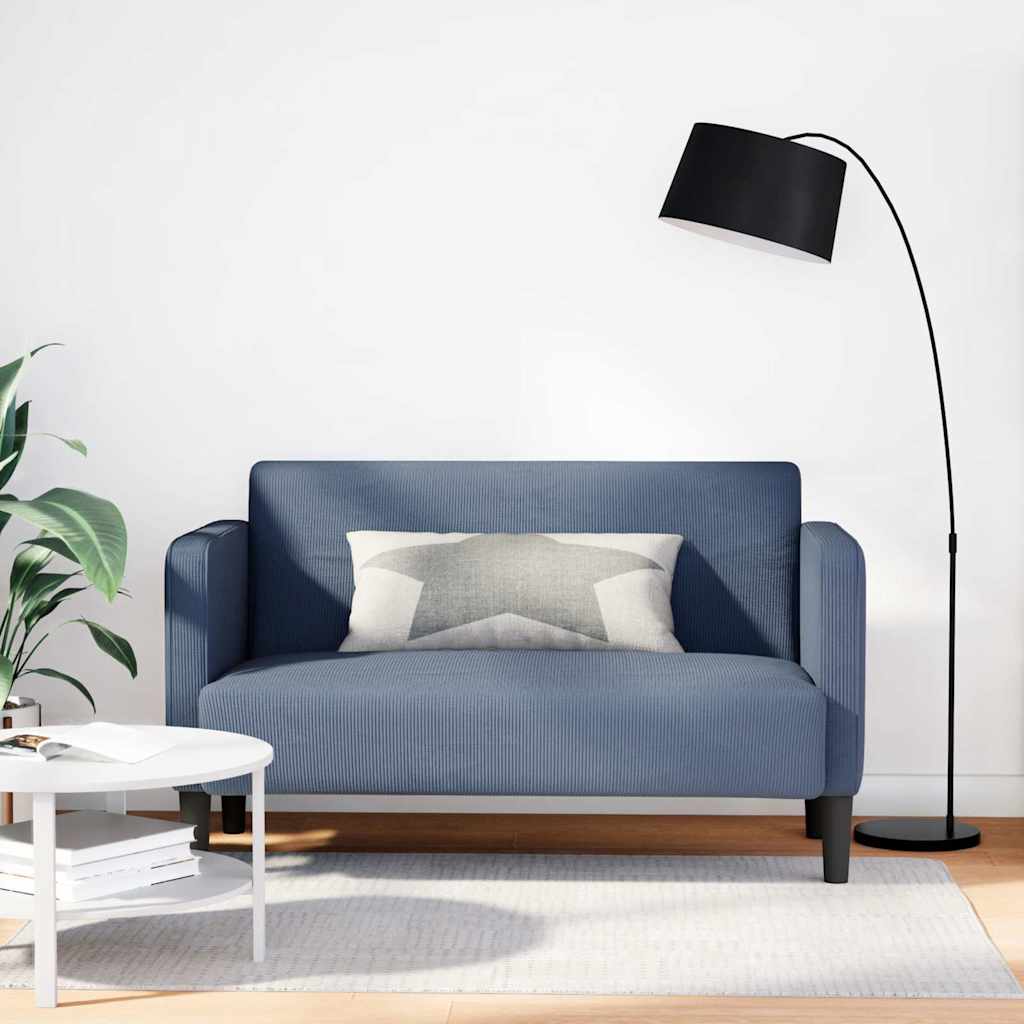 Zweisitzer-Sofa Blau 109 cm Cordstoff