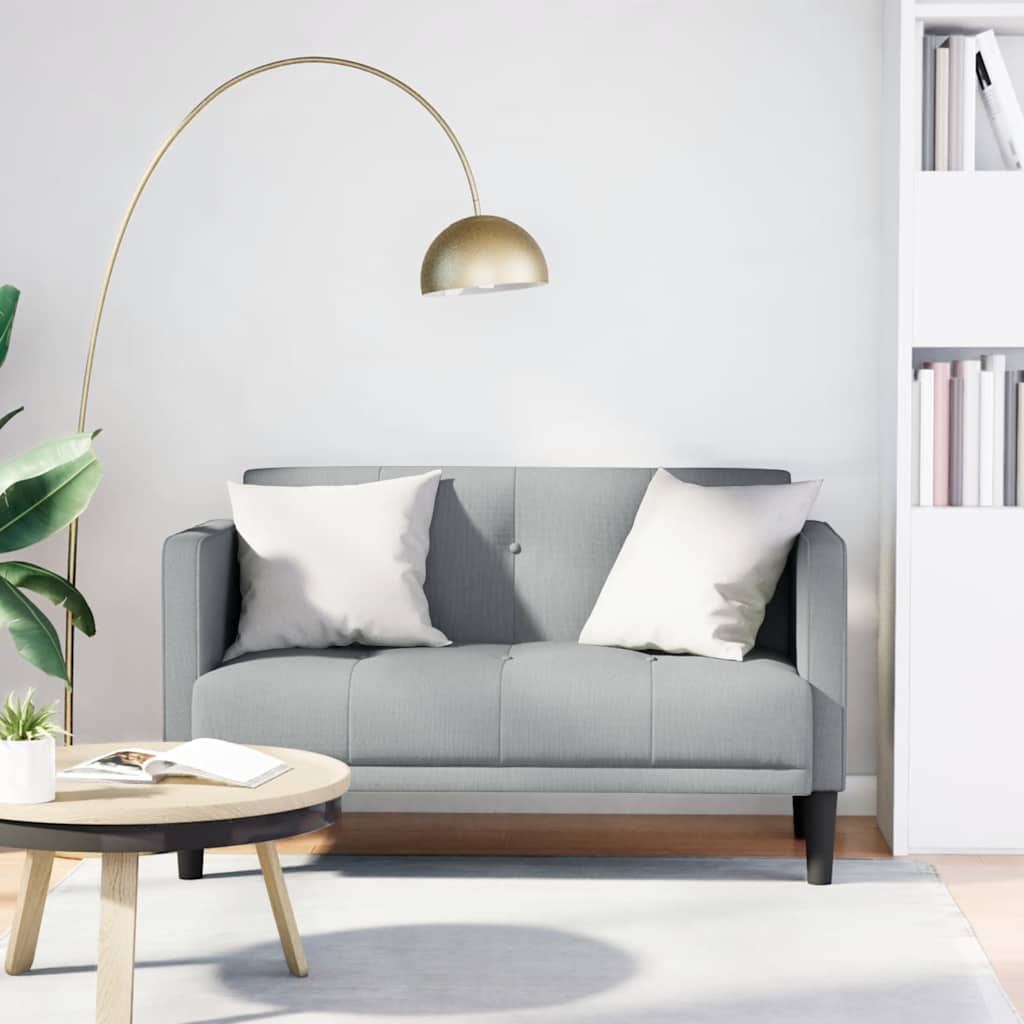 Zweisitzer-Sofa Hellgrau 111 cm Stoff