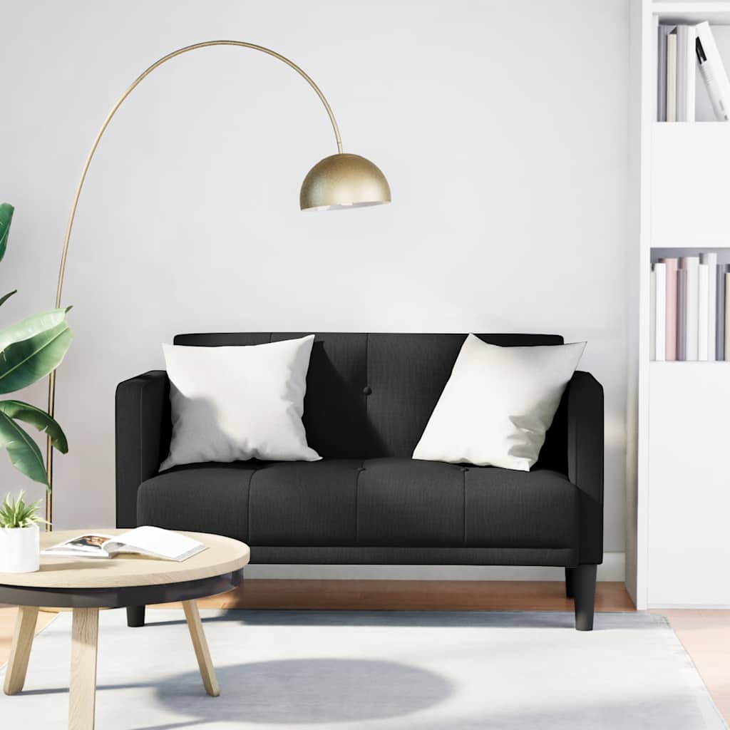 Zweisitzer-Sofa Schwarz 111 cm Stoff