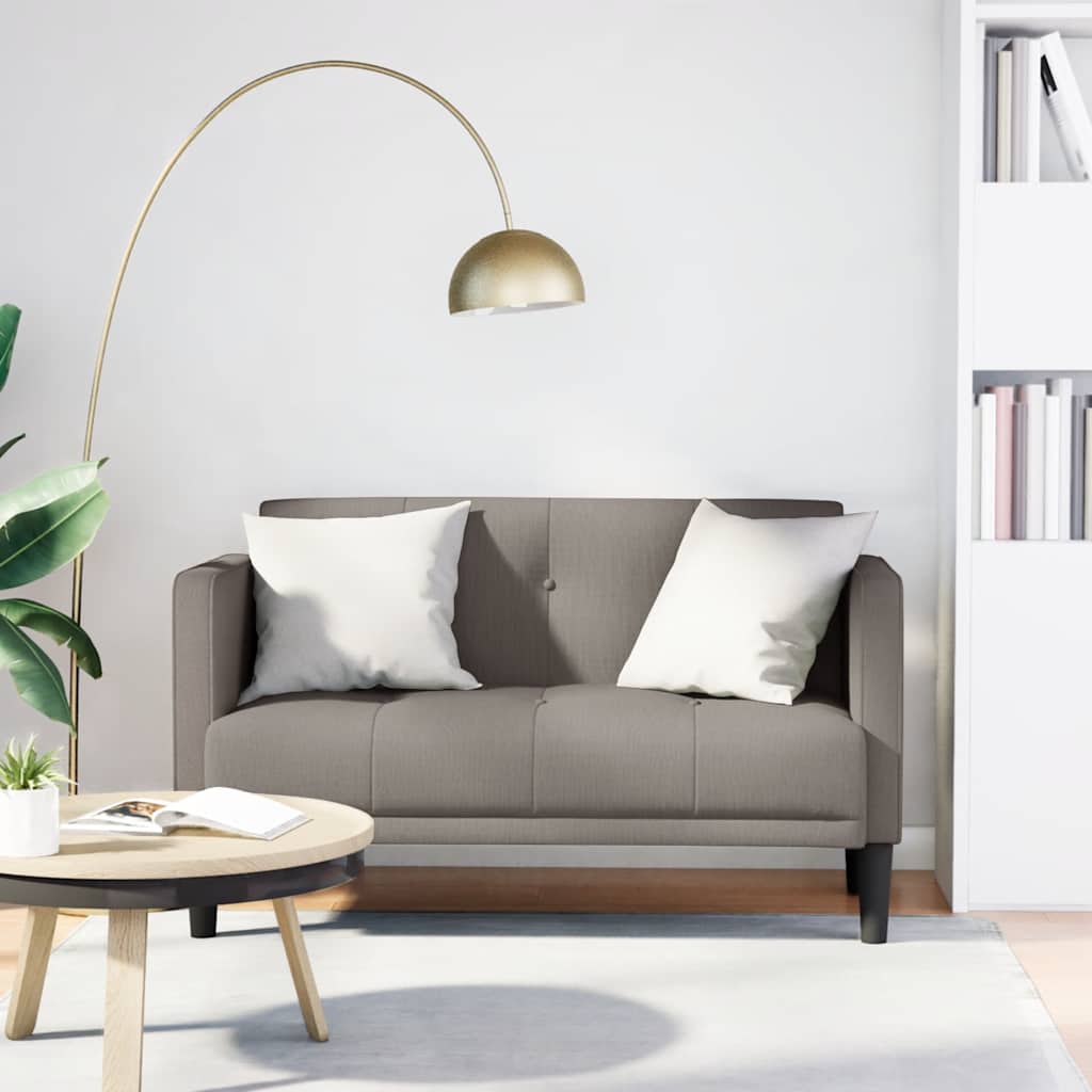 Zweisitzer-Sofa Taupe 111 cm Stoff