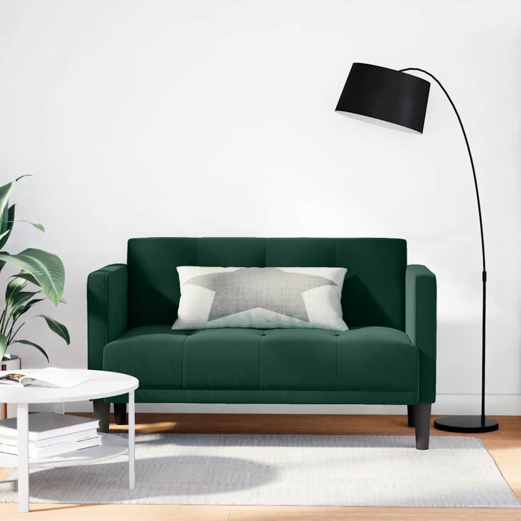 Zweisitzer-Sofa Dunkelgrün 111 cm Samt