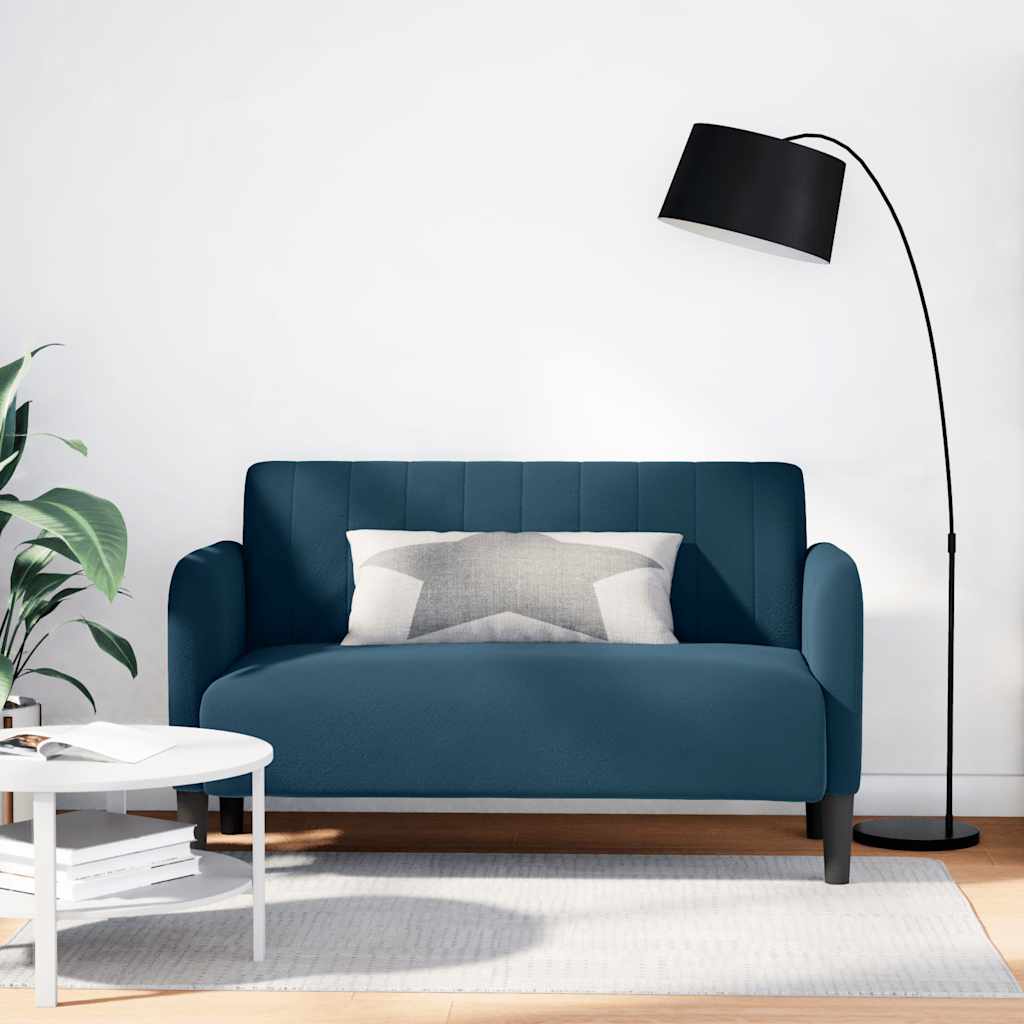Zweisitzer-Sofa Blau 109 cm Samt