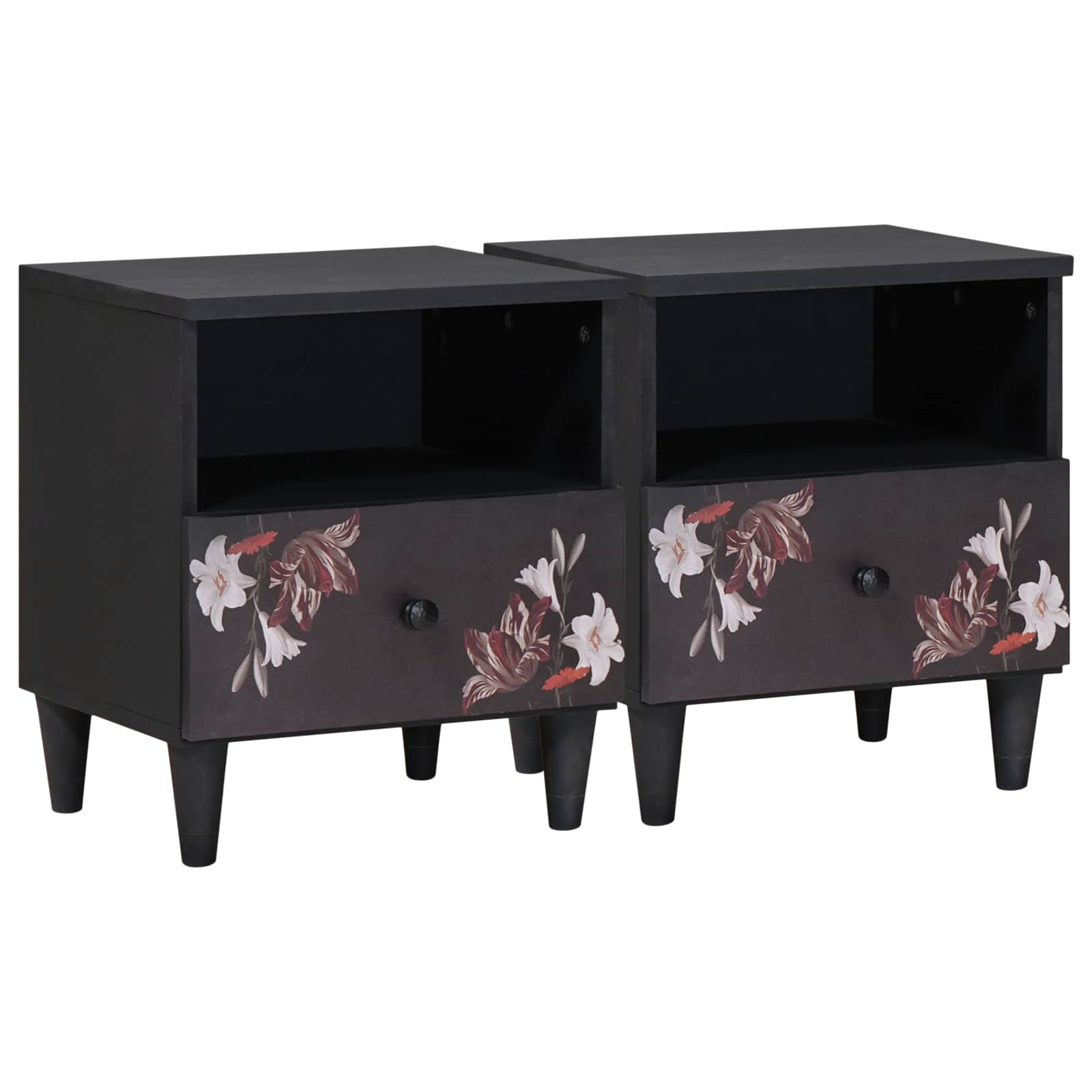Nachttisch 2 stk. Braun 40 x 33 x 46 cm Massivholz Mango