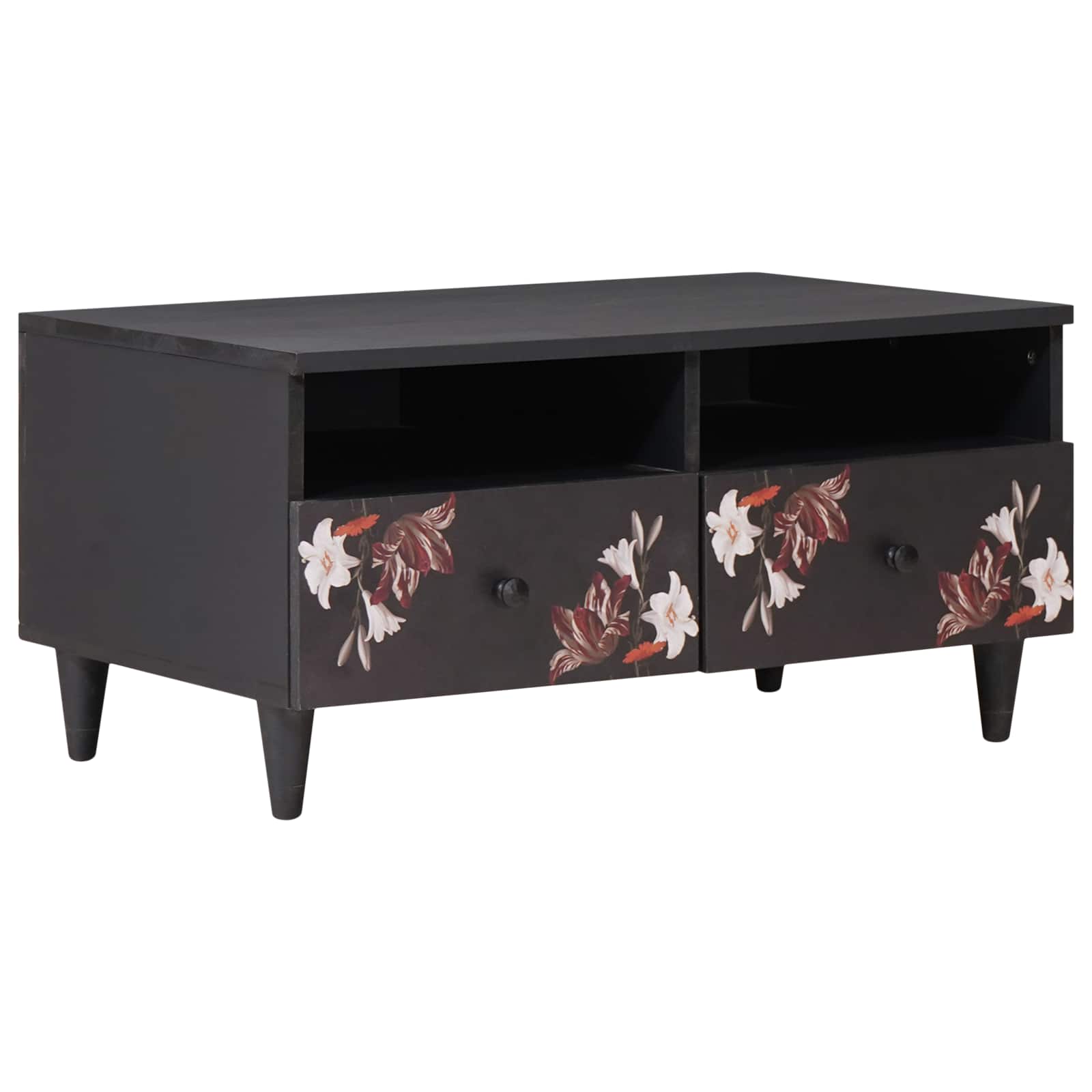 Couchtisch Mehrfarbig 80 x 54 x 40 cm Massivholz Mango