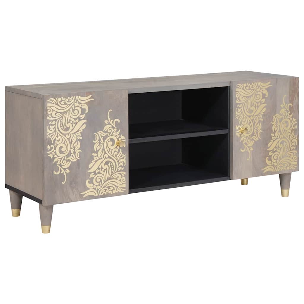 TV-Schränk Grau 105 x 33 x 46 cm Massivholz Mango