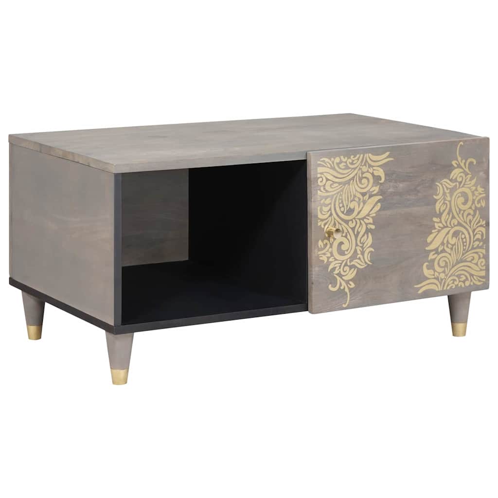 Couchtisch Grau 80 x 50 x 40 cm Massivholz Mango