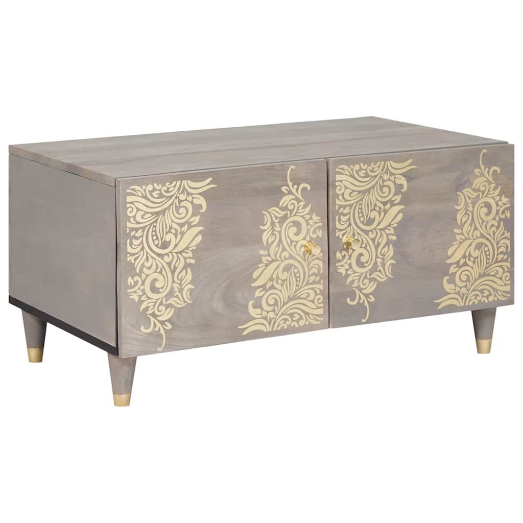 Couchtisch Grau 80 x 50 x 40 cm Massivholz Mango