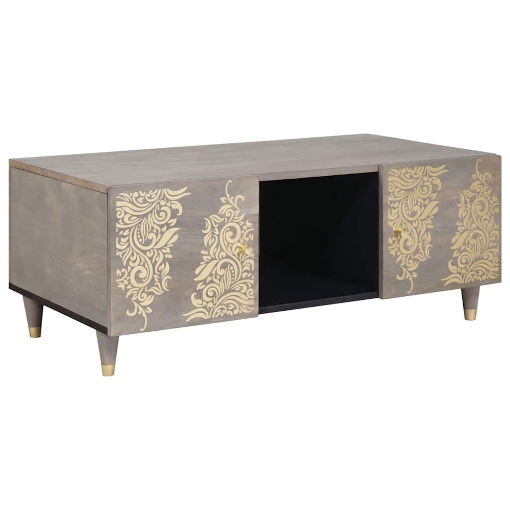 Couchtisch Grau 100 x 54 x 40 cm Massivholz Mango