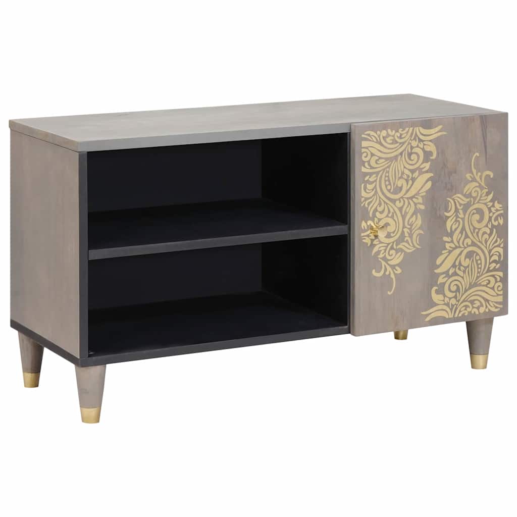 TV-Schränk Grau 80 x 33 x 46 cm Massivholz Mango