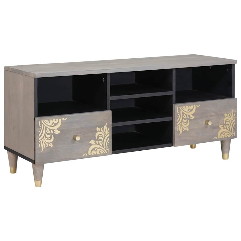 TV-Schränk Grau 100 x 33 x 46 cm Massivholz Mango