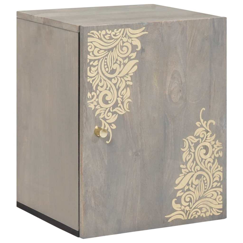 Wandschrank Grau 38 x 33 x 48 cm Massivholz Mango