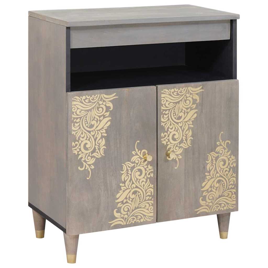 Sideboard Grau 60 x 33 x 75 cm Massivholz Mango